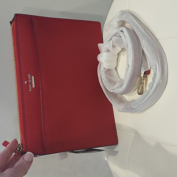 kate spade Handbags - Kate Spade Red Hot Clutch Crossbody Cameron Clarise Purse Handbag NEW Versatile